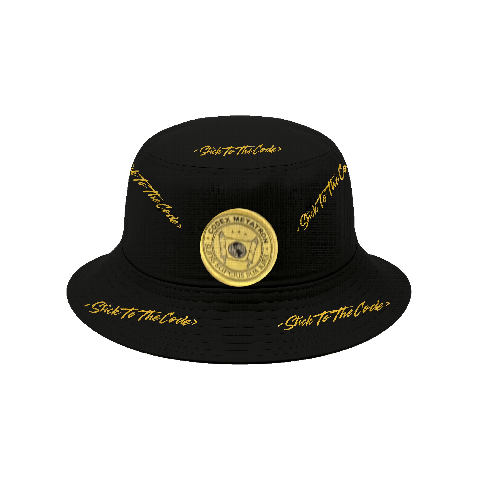 <StickToTheCode> Fractal Bucket Hat — Black