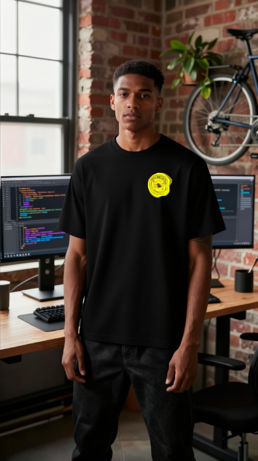 Codex Emblem Tee, Black, worn